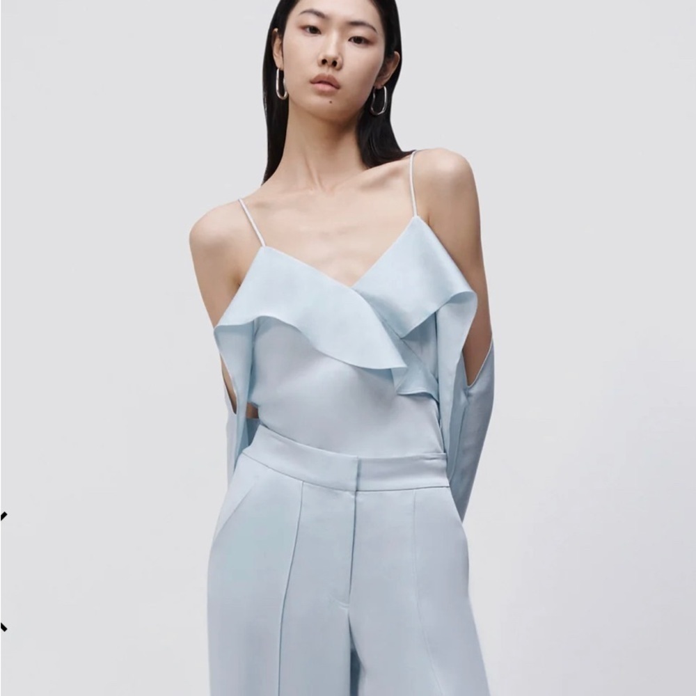 JONATHAN SIMKHAI DIANE SATIN OFF SHOULDER TOP - Picture 7 of 7